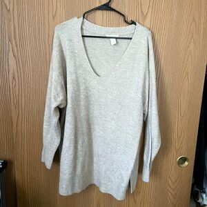 Beige H&M V-neck Sweater